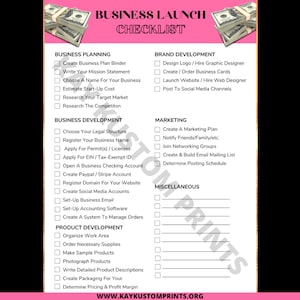 BUSINESS Launch Checklist | Business Planner | Business Start Up List | Business Checklist | Printable Checklist