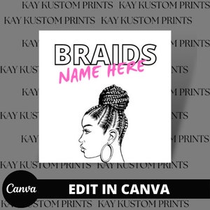 DIY Braider Logo| Edit Yourself Logo Design| Boutique Logo| Fashion Logo| Makeup Logo| Hair Bundles Logo| Premade Business Logo Template