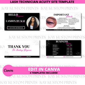 Modello di pianificazione di Lash Tech Acuity/Modello di sito di prenotazione/Appuntamenti online Lash Tech/Design del marchio Sito per parrucchieri/estetisti Acuity