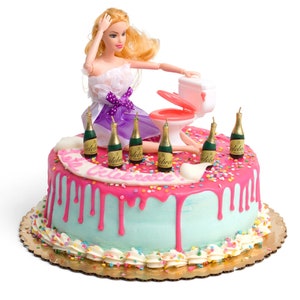 Drunk Doll Cake Topper Funny Decoration Kit (Blonde)
