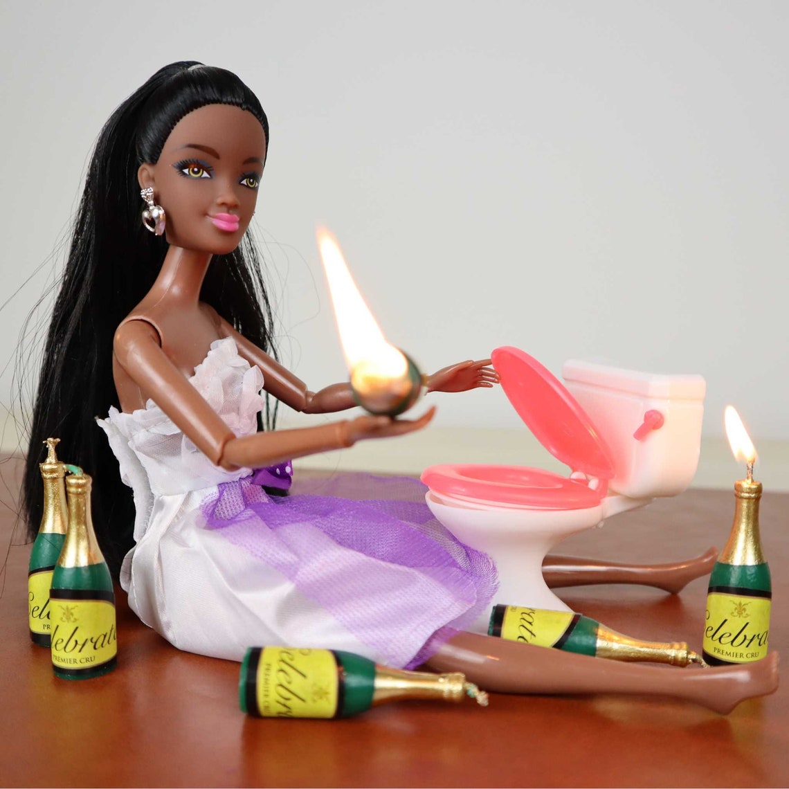 Drunk Doll Cake Topper Funny Decoration Kit aka Drunk Barbie Etsy