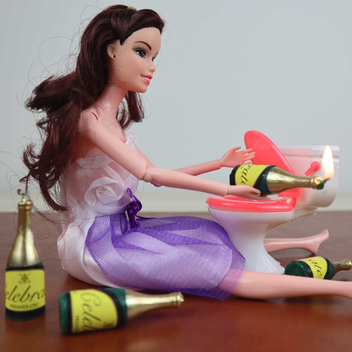 Drunk Doll Cake Topper Funny Decoration Kit aka Drunk Barbie Etsy
