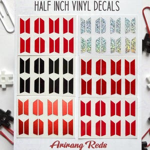 Arirang Half Inch Vinyl Decals - Reds