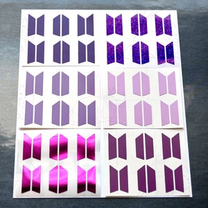 BTS Logo Small Vinyl Decals - Shades of Purple