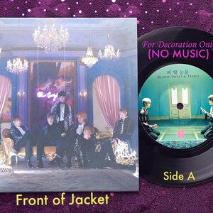 BTS "Blood Sweat & Tears" Vinyl 7" - For Decoration Only Classic Black Vinyl