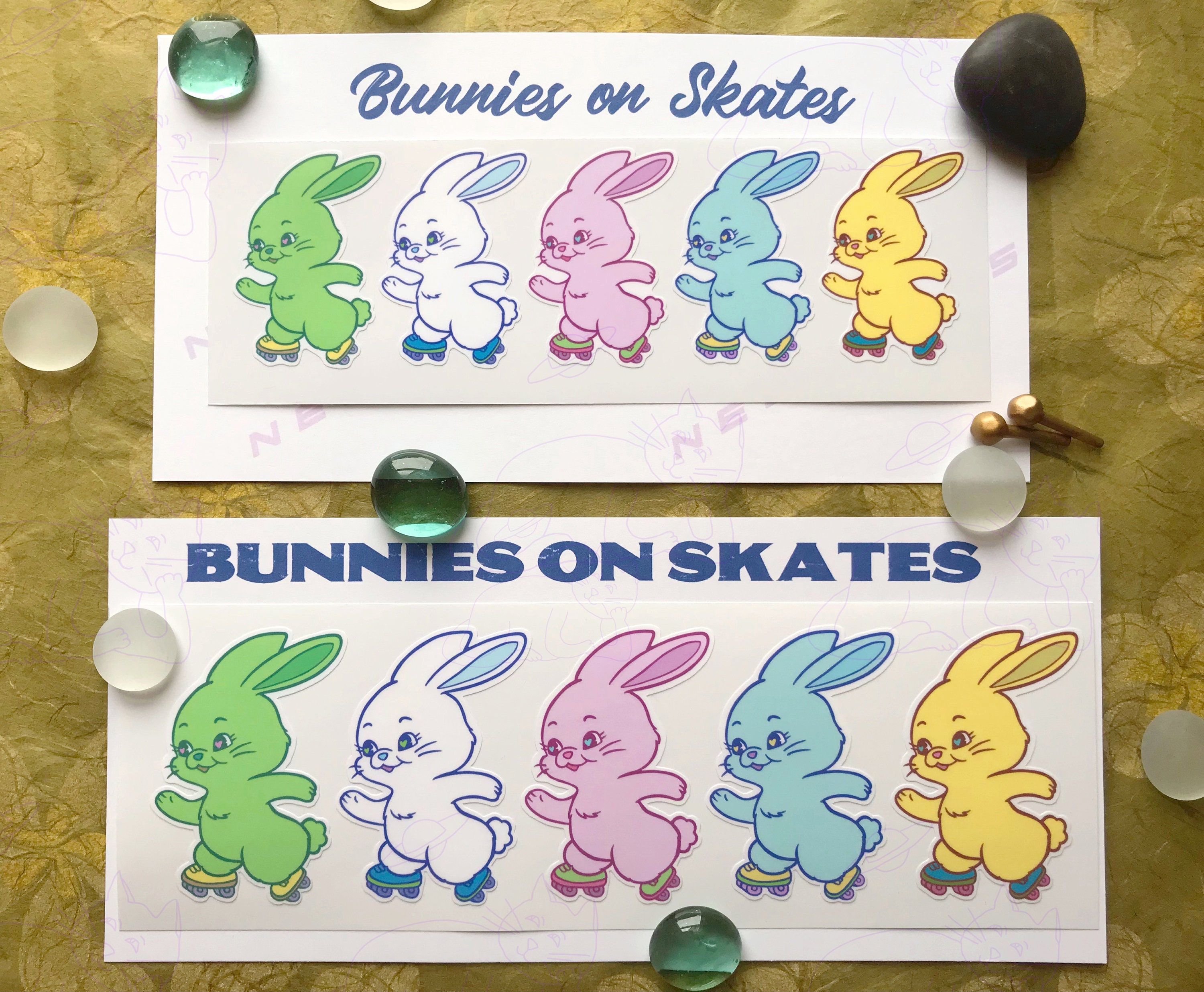 NewJeans Bunnies on Skates Stickers New Jeans Bunnies 5pc Set