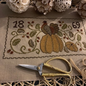 Design &quot;Harvest time&quot; Instant downloaded PDF file, DMC colors, size 148x76 stitches