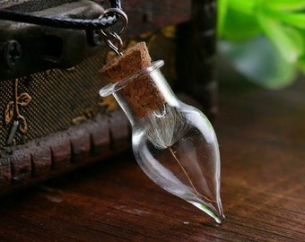 Teardrop glass vials jewellery making crafting decorative x 5