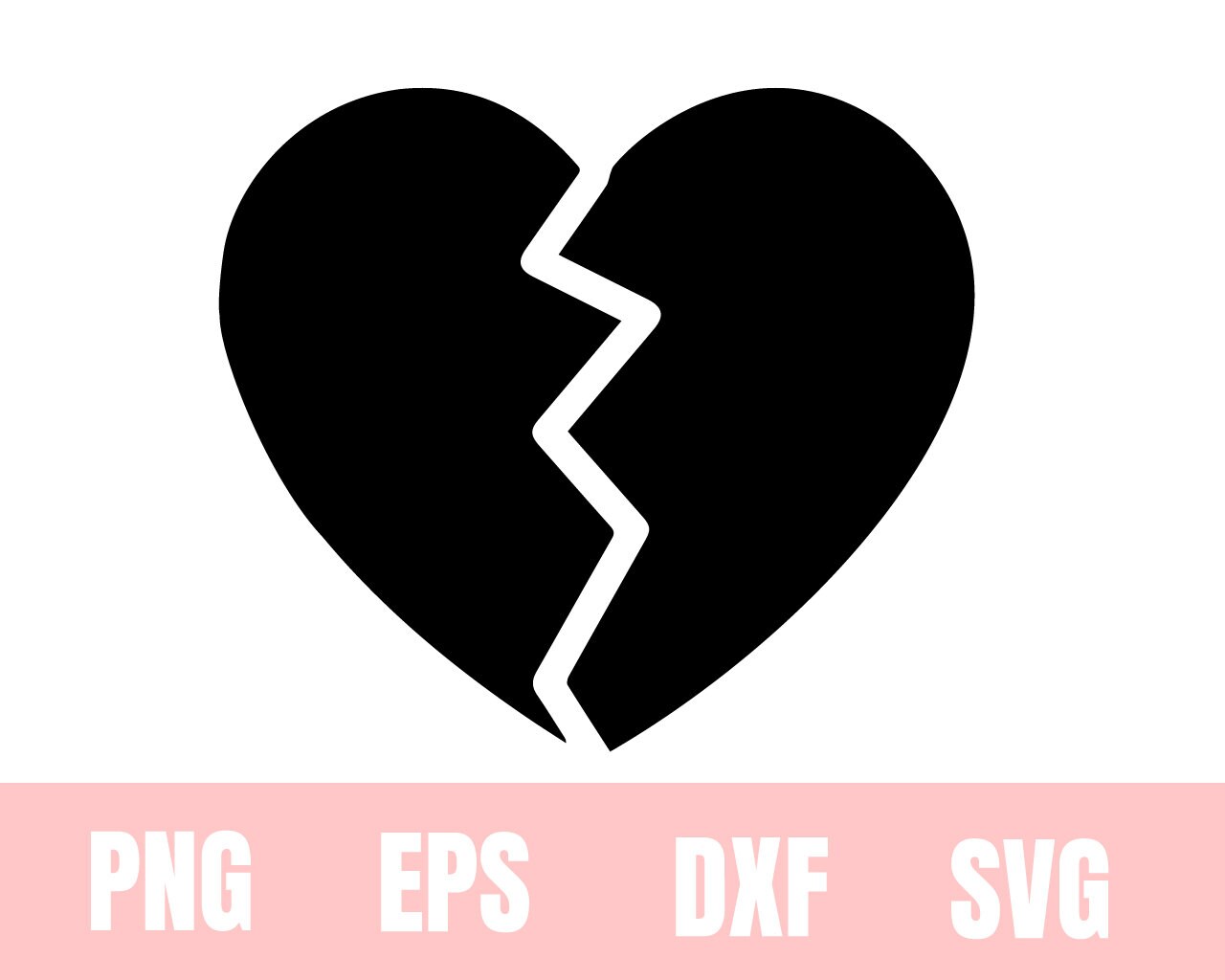 Broken Heart Outline DIGITAL DOWNLOAD | png eps dfx svg, image size:1280x1024