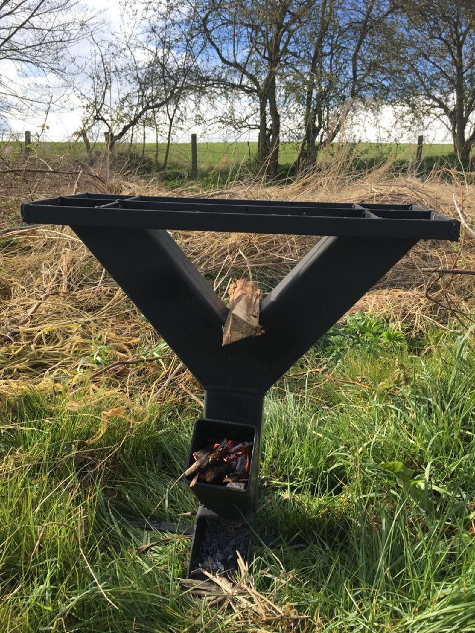 Rocket Stove Double Burner Stove Camping Stove Wood Etsy