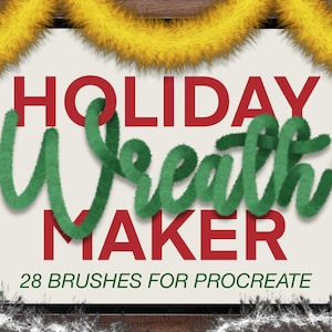 Pincéis para fazer guirlandas de Natal para Procreate, Pincel para arte digital, Download instantâneo, Pincel para letras, Pincel para caligrafia, Pincel para Natal
