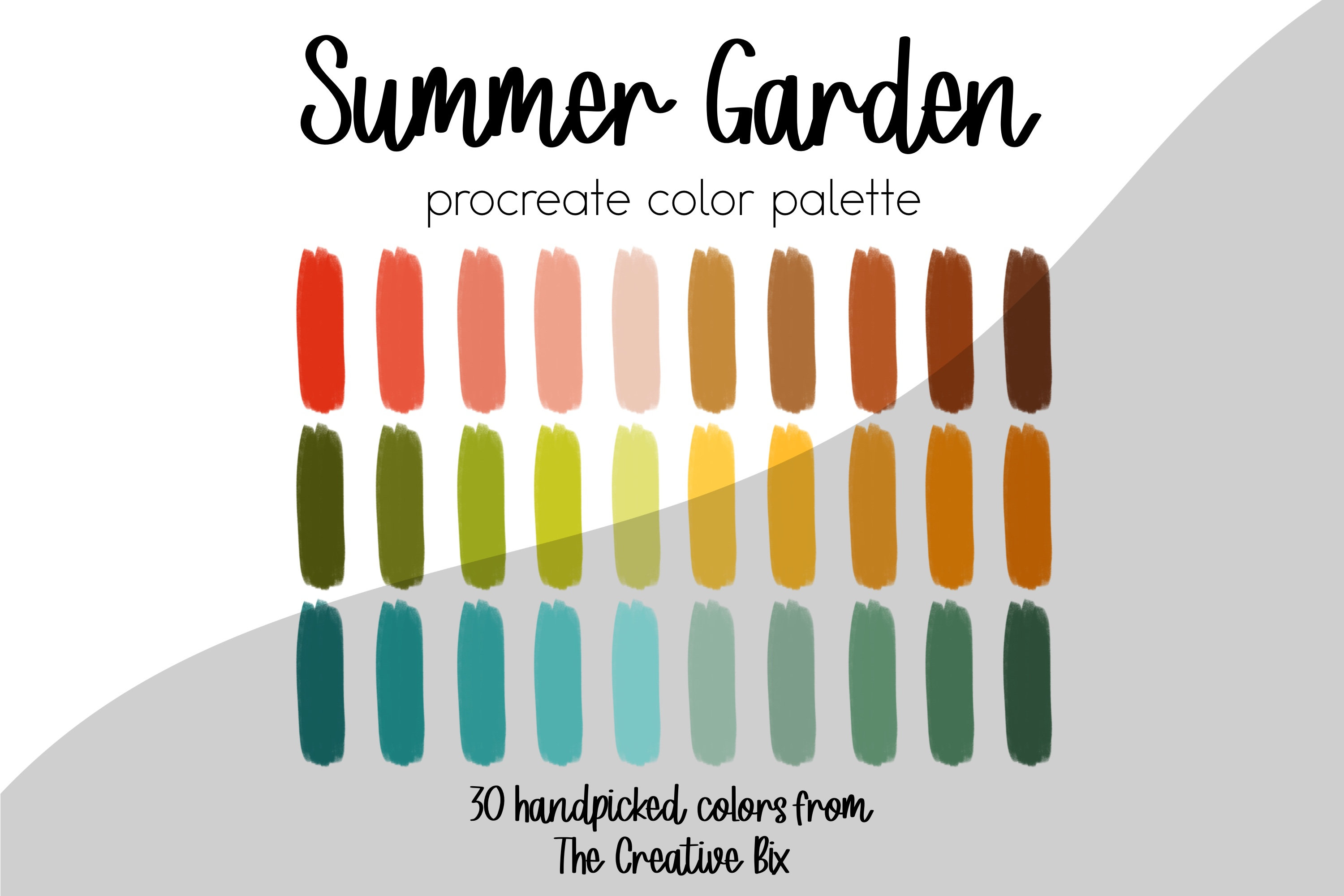 Summer Garden Procreate Color Palette – 30 Vibrant Floral Swatches, Instant Digital Download - Image 1