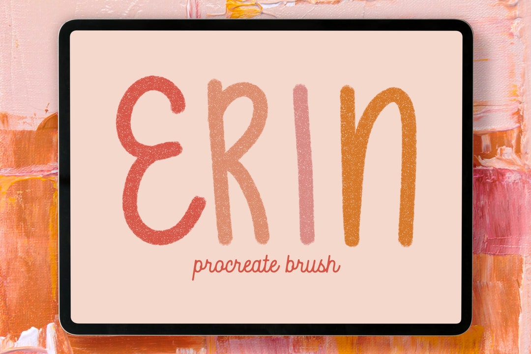 Erin Lettering Brush, Textured Monoline Brush for Procreate (digital ...
