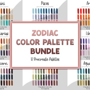 Zodiac Procreate Palette Bundle, 360 colors, Color Palette, Procreate, Instant Download, Digital Download, Astrology