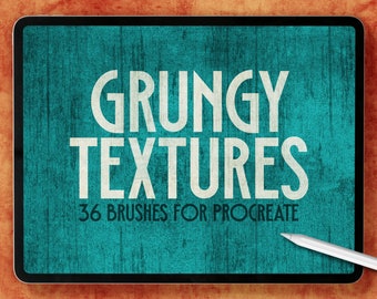 Grungy Texture Brushes, 36 Procreate Overlay Brushset (Digital Download)