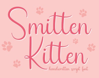 Smitten Kitten Font, Hand Drawn Font, Handwritten, Hand Drawn, Instant Download, Digital Download, Script, Elegant, Brush, Wedding Typeface