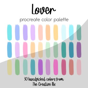 Lover Procreate Palette, 30 colors, Color Palette, Procreate, Instant Download, Digital Download
