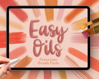 Easy Oils Brush Pack for Procreate, Digital Brush, Instant Download, Oil Paint Brush, Acrylic Brush, Digital Art, Brushset