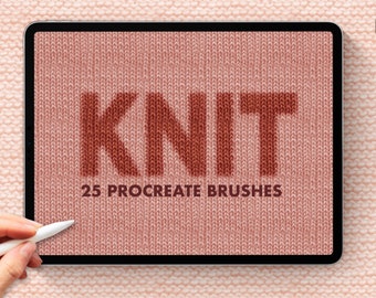 Knit & Crochet Texture Brushes, Procreate Brushset (Digital Download)