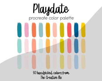 Playdate Procreate Palette, 30 Color Swatches, Bright, Bold, Summer, Spring