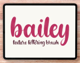 Bailey Texture Lettering Calligraphy Brush, Digital Art Brush, Instant Download, Rough Grungy Sketch Drawing