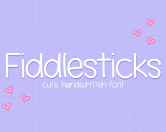 Fiddlesticks Font, Hand Drawn Font, Handwritten Font, Instant Download, Digital Download, Cute Planner & Journaling Typeface