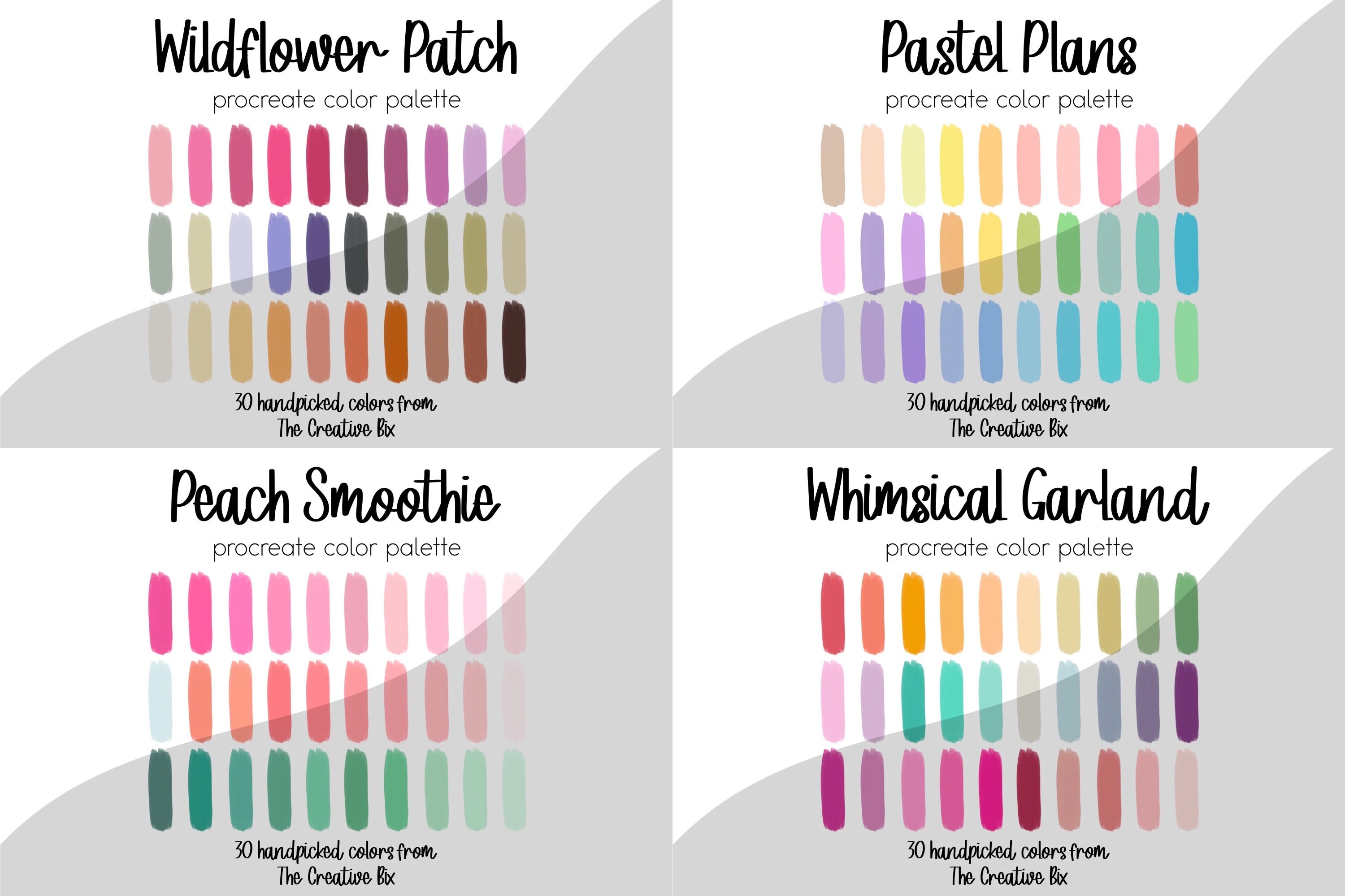 Spring Color Palette Bundle for Procreate, 420 Colors, Swatches ...