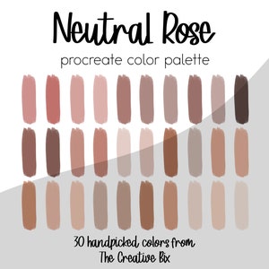 Neutral Rose Procreate Palette, 30 colors, Color Palette, Procreate, Instant Download, Digital Download