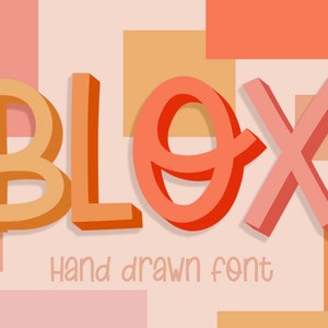 Blox 手描きフォント、個性的な太字書体（デジタルダウンロード）