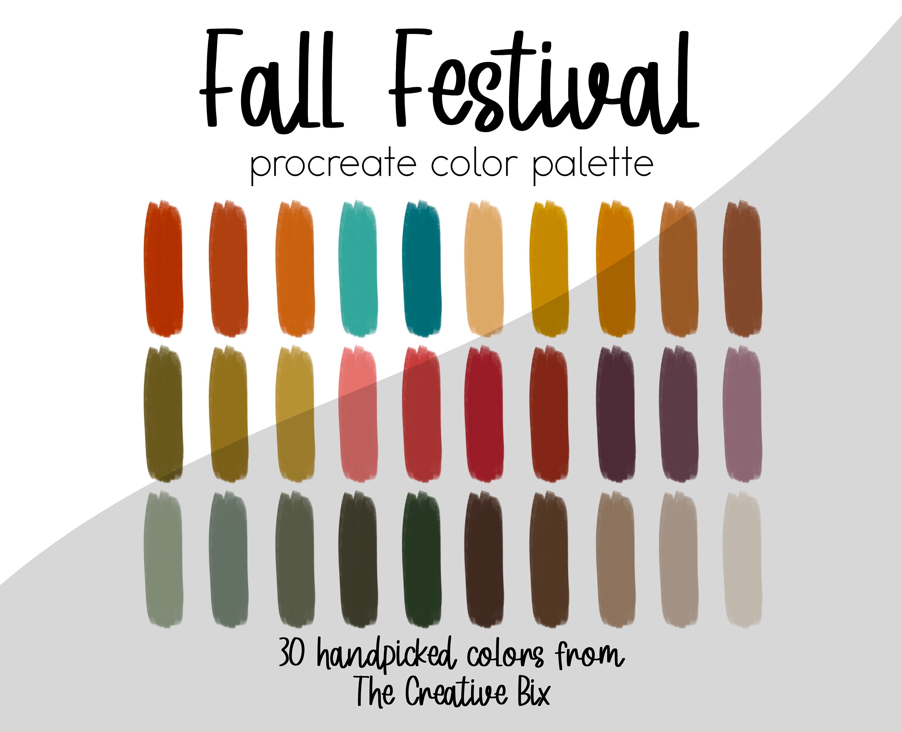 Fall Festival Procreate Palette 30 colors Color Palette | Etsy