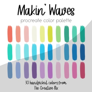Makin’ Waves Palette, 30 colors, Color Palette, Procreate, Instant Download, Digital Download