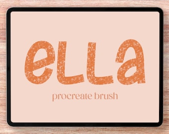 Pincel Ella Procreate, Pincel de letras con textura (Descarga digital)