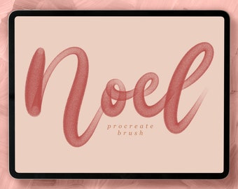 Noel Procreate Lettering Brush, Textured Brush (Digital Download)