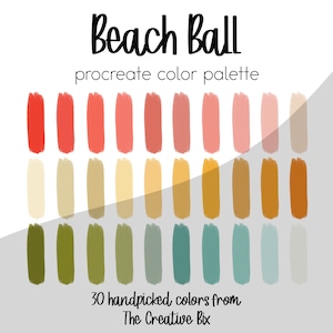 Beach Ball Procreate Palette, 30 colors, Color Palette, Procreate, Instant Download, Digital Download