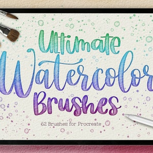 究極の水彩 Procreate ブラシ、水彩ブラシ、ペイントブラシ、デジタルダウンロード、インスタントダウンロード、母の日ギフト