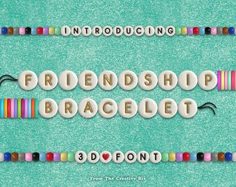Friendship Bracelet Font, 3D Color Typeface (SVG Bitmap)