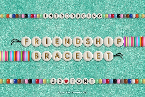 Friendship Bracelet Font, 3D Color Typeface (SVG Bitmap)