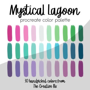 Mystical Lagoon Palette, 30 colors, Color Palette, Procreate, Instant Download, Digital Download