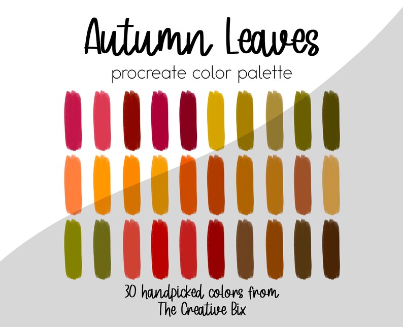 Autumn Leaves Procreate Palette 30 Colors Color Palette | Etsy
