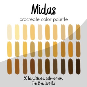 Paleta Midas Touch Procreate, 30 cores, paleta de cores, Procreate, download instantâneo, download digital