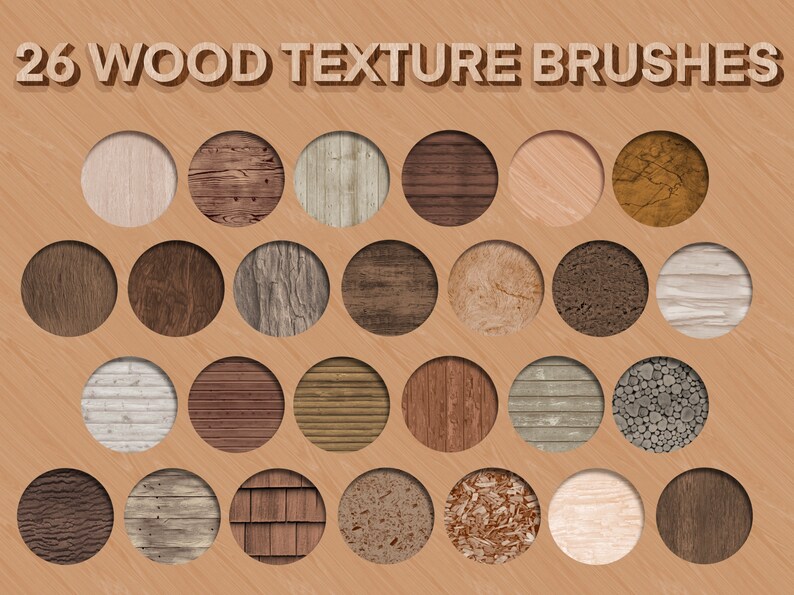 Wood Texture Brushes Procreate Brushset Digital Download Etsy