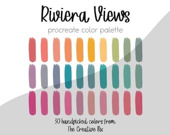 Paleta de colores Riviera Views para Procreate, 30 colores (descarga digital)