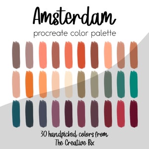 Amsterdam Procreate Palette, 30 colors, Color Palette, Procreate, Instant Download, Digital Download