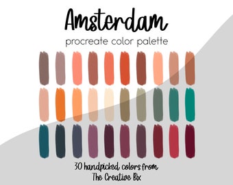 Amsterdam Procreate Palette, 30 colors, Color Palette, Procreate, Instant Download, Digital Download