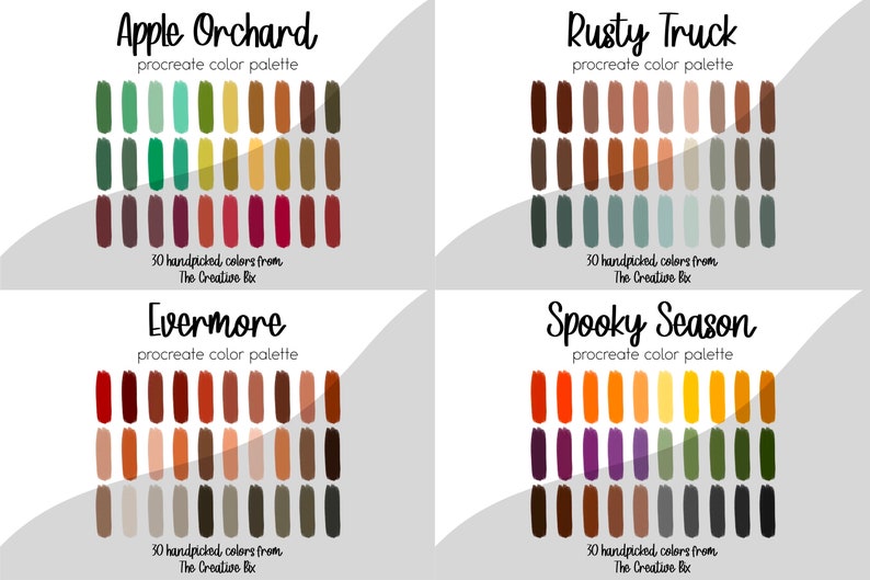 Autumn Color Palette Bundle for Procreate, 420 Colors, Swatches ...