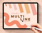 Multi Line Procreate Brushset, Digital Art Brushes (Digital Download)