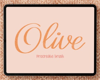 Olive Calligraphy Brush, Textured Lettering Brush (Digital Download)