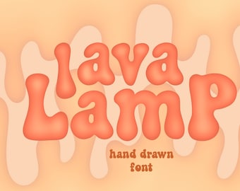 Fuente Lava Lamp, Fuente Retro de Burbujas Dibujada a Mano (Descarga Digital)