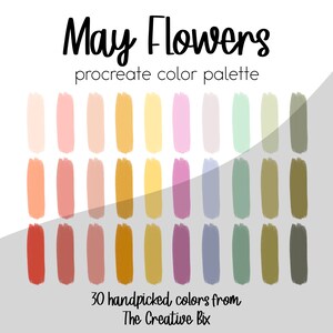 May Flowers Procreate Palette, 30 colors, Color Palette, Procreate, Instant Download, Digital Download