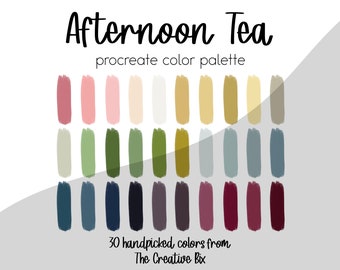 Afternoon Tea Procreate Farbpalette, 30 Farben (Digitaler Download)